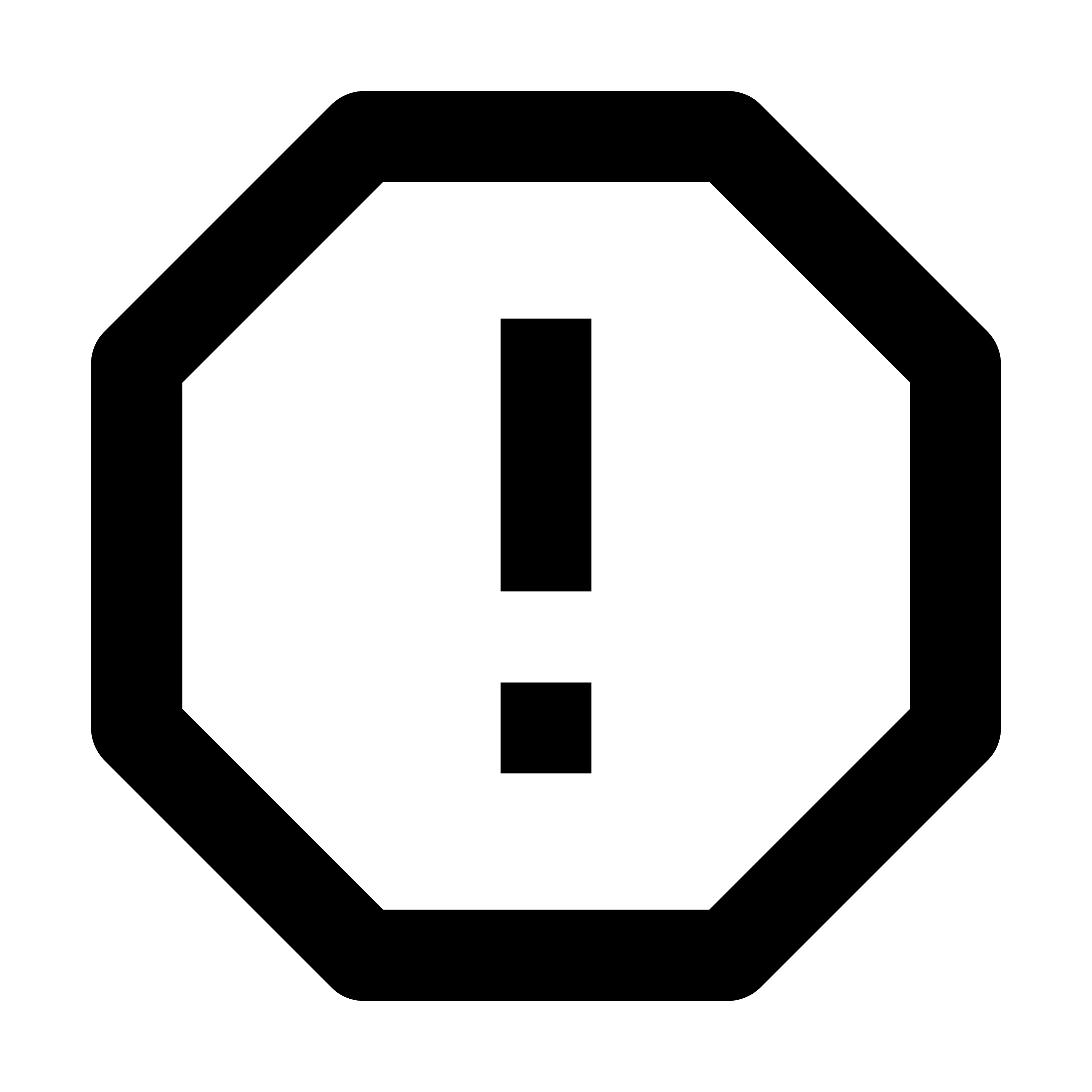 Icon octogonal avec un point d'exclamation au centre